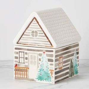 Lenox  balsam Lane cabin cookie jar NWT